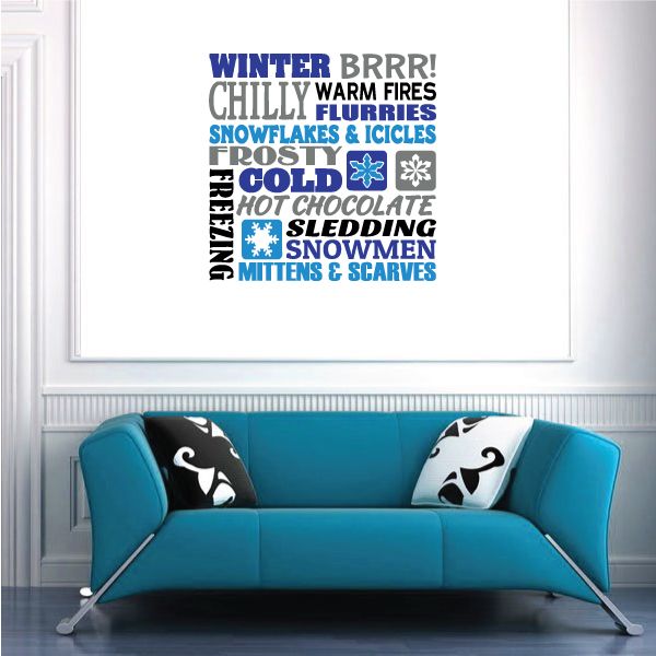 Image of Winter Time Typography Printed Decal