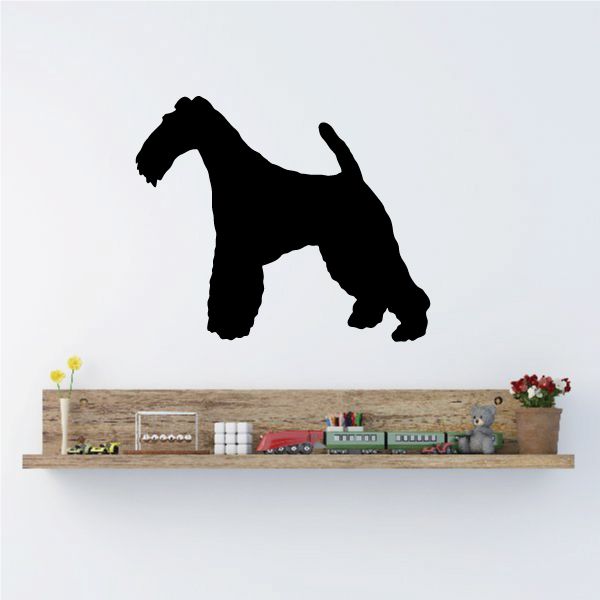 Wire Fox Terrier decal in black silhouette with wire coat