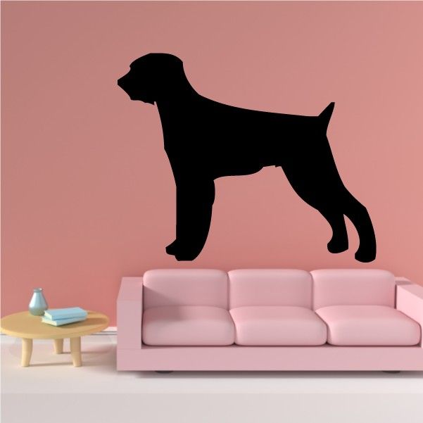 Wire-haired pointing dog wall decal, black vinyl silhouette