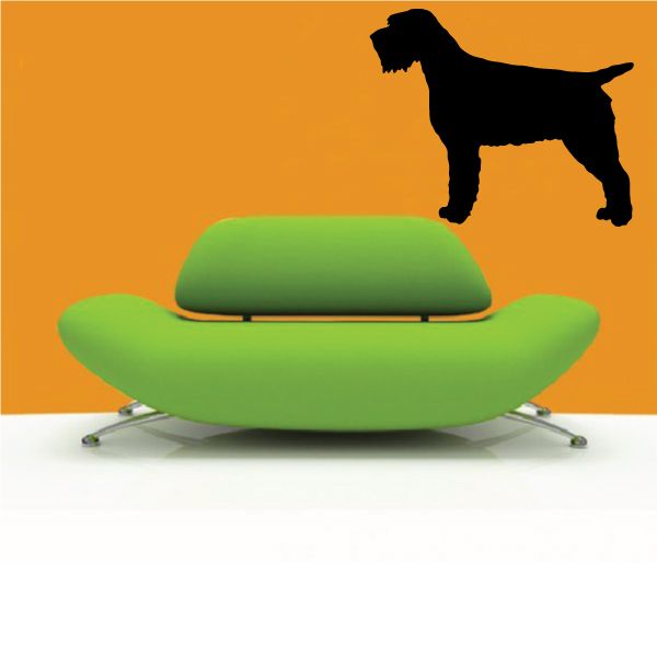Wirehaired pointing griffon decal with black dog silhouette
