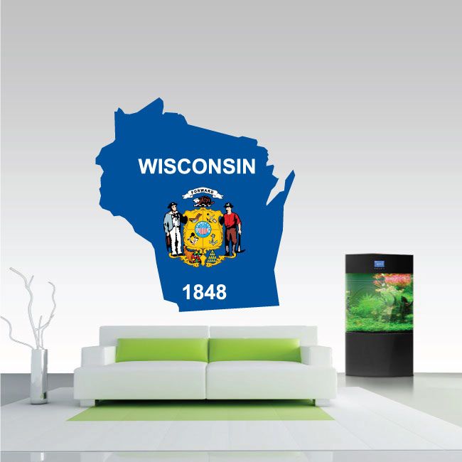 Image of Wisconsin Shape State Flag Sticker