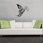 Wisp tribal butterfly wall decal in black, with curving antennae and wing swirls.