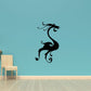 Dragon decal with flowing wispy black dragon silhouette