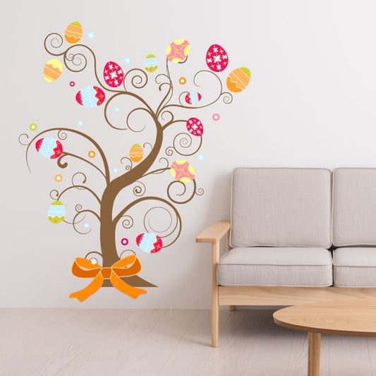 Image of Wispy Easter Egg Tree Printed Die Cut Decal