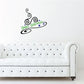 Happy Halloween witch hat swirl wall decal with green and blue lettering