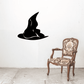 Black witch hat decal with folded brim and pointed top silhouette