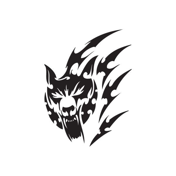 Image of Wolf Head and Claw Slash Decal