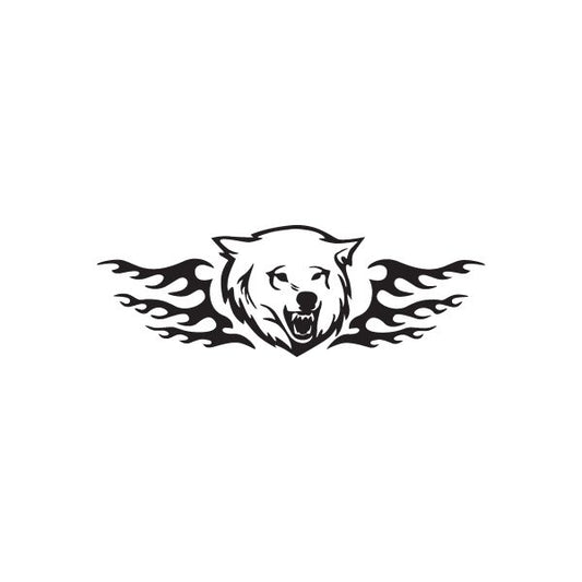 Image of Wolf Head with Wings Decal