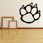 Wolf paw decal with black outline and white paw pads