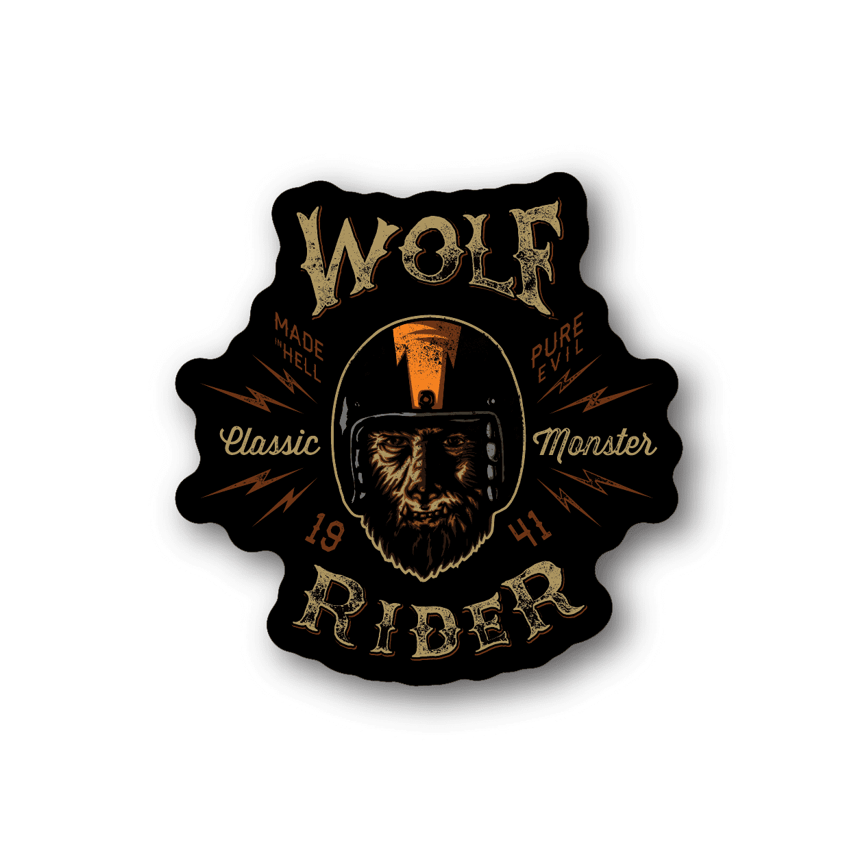 Image of Wolf Rider Motorcycle Sticker