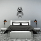 Wolf spider wall decal, black line art spider with white oval abdomen