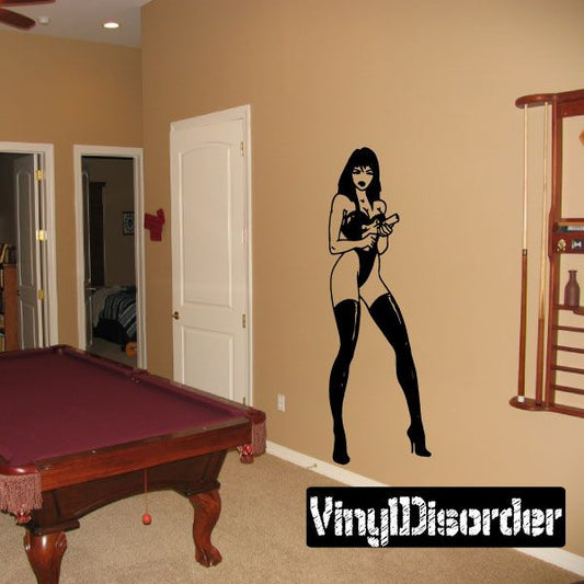 Image of Woman in Bikini with Handgun Decal