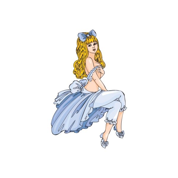 Image of Woman in Blue Dress Sticker