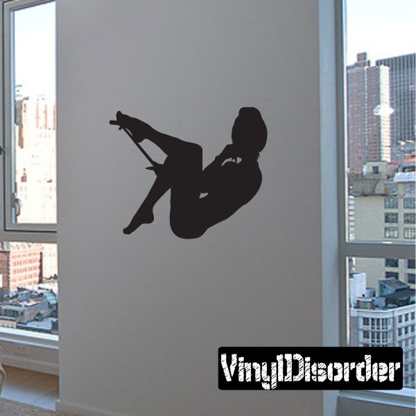 Lingerie silhouette wall decal, black woman posing in lingerie