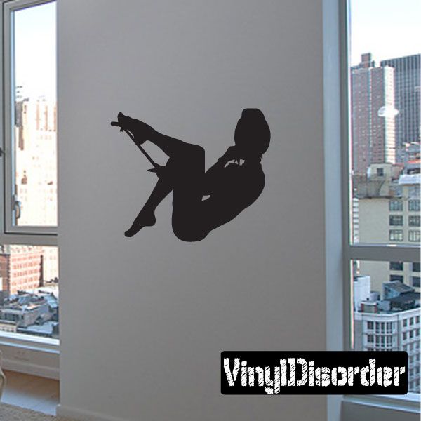 Image of Woman Playing with Lingerie Silhouette Decal