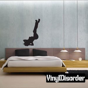 Pinup woman raising legs silhouette vinyl decal