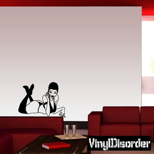 Image of Woman Relaxing in Lingerie Decal