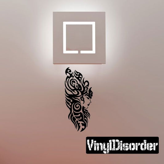 Image of Woman with Tribal Design Headdress Decal