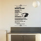 Wheat bread recipe wall decal with recipe text and wheat loaf illustration