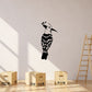 Woodpecker-looking bird decal with black-and-white silhouette