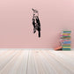 Woodpecker looking up wall decal, black bird silhouette design