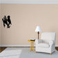 Black woodpecker silhouette wall decal, perched on tree trunk design