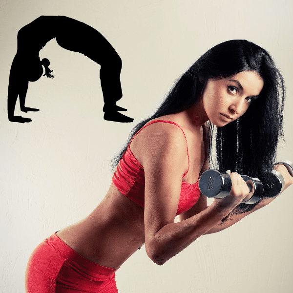 Black workout wall decal silhouette of a person doing a stretch
