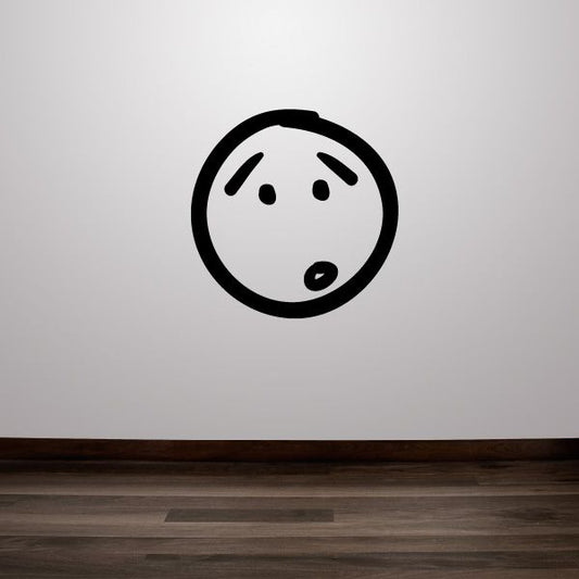 Image of Worried Emoticondoodle Wall Decal - Vinyl Decal - Car Decal - Id022