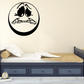 Worried moon decal: black cartoon face in a round outline