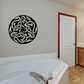 Woven circle snake pattern wall decal in black and white