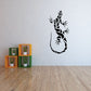 Woven-style lizard decal in black