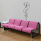 Open-jaw snake wrapped decal in black outline, with curled body and coiled tail