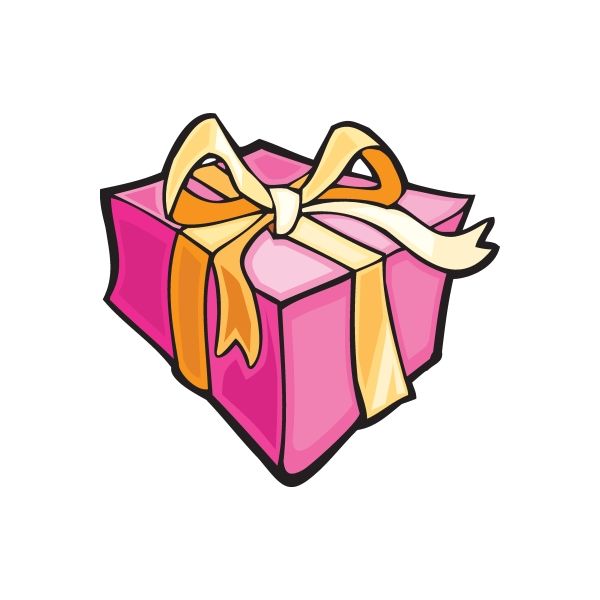 Image of Wrapped Present with Bow Sticker