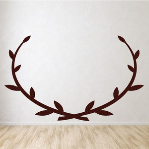 Wreath embellishment decal with maroon leaf circle