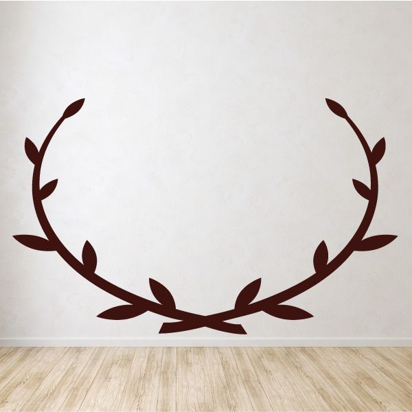 Wreath embellishment decal with maroon leaf circle