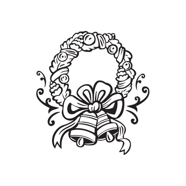 Image of Wreath with Bells and Ornaments Decal