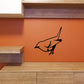Wren bird wall decal, black silhouette.