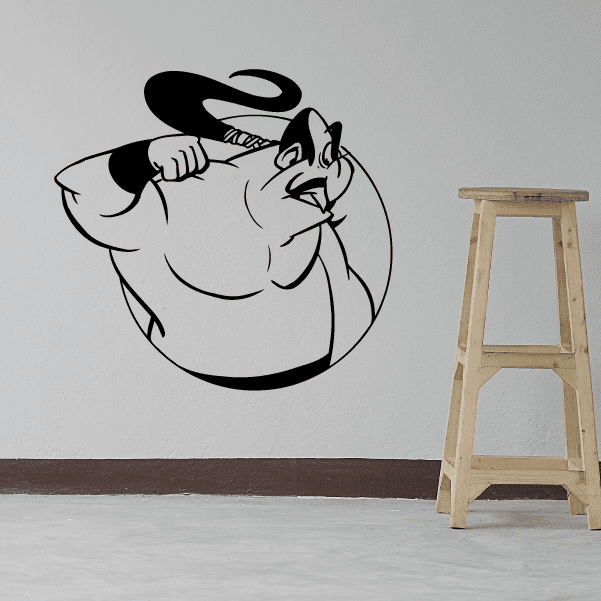 Wrestling wall decal vinyl sticker of a grappling wrestler in black and white