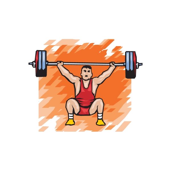 Wrestling wall decal sticker featuring a man holding a barbell overhead