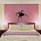 Creepy spider wall decal, black wiggling spider silhouette