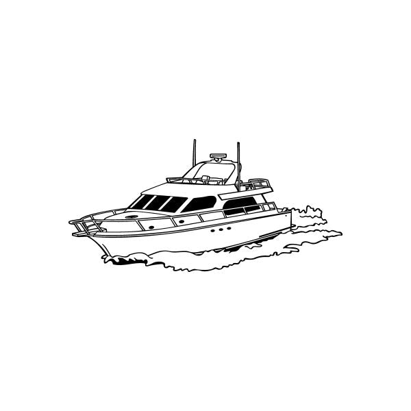 Image of Yacht with Wake Decal