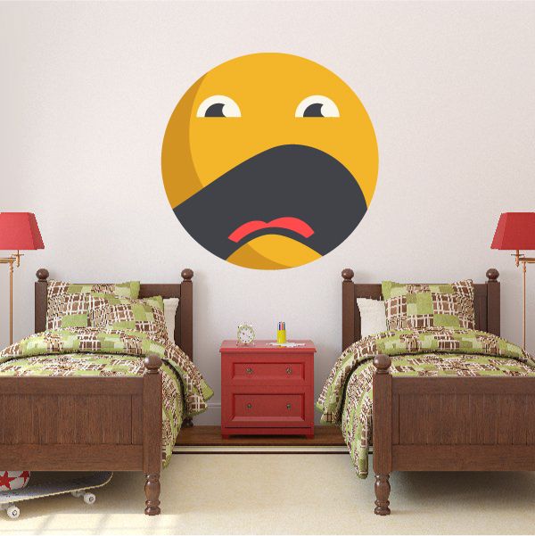 Image of Yelling Emoticon Face Wall Decal - Vinyl Decal - Car Decal - Idcolor016