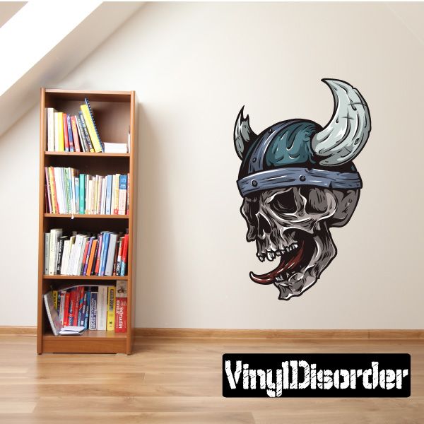 Image of Yelling Viking Skull Sticker