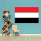 Yemen flag sticker with red, white, and black horizontal stripes.