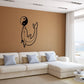 Yin yang beak-touching dolphin wall decal, black line art