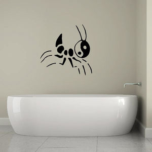 Grasshopper wall decal with yin-yang style black design