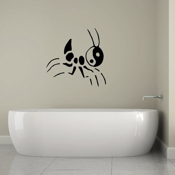 Grasshopper wall decal with yin-yang style black design