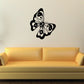 Black yin yang wing butterfly wall decal with swirling wings