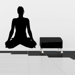 Black lotus yoga pose wall decal