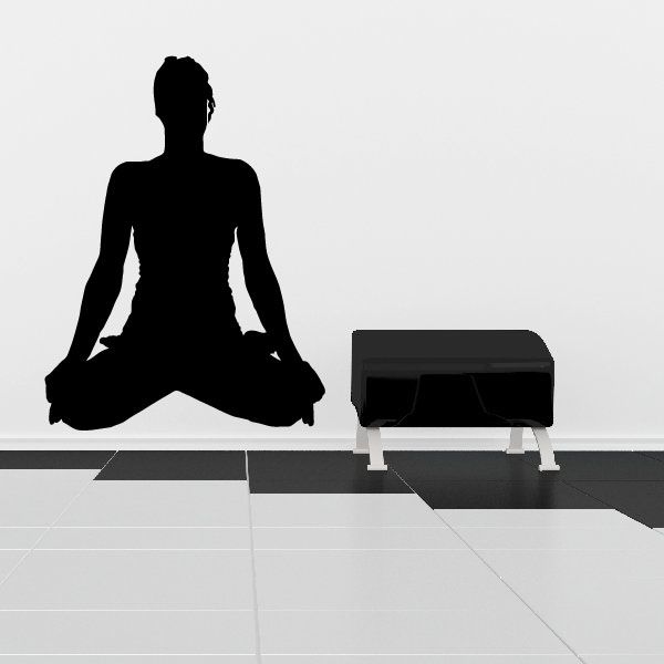 Black lotus yoga pose wall decal